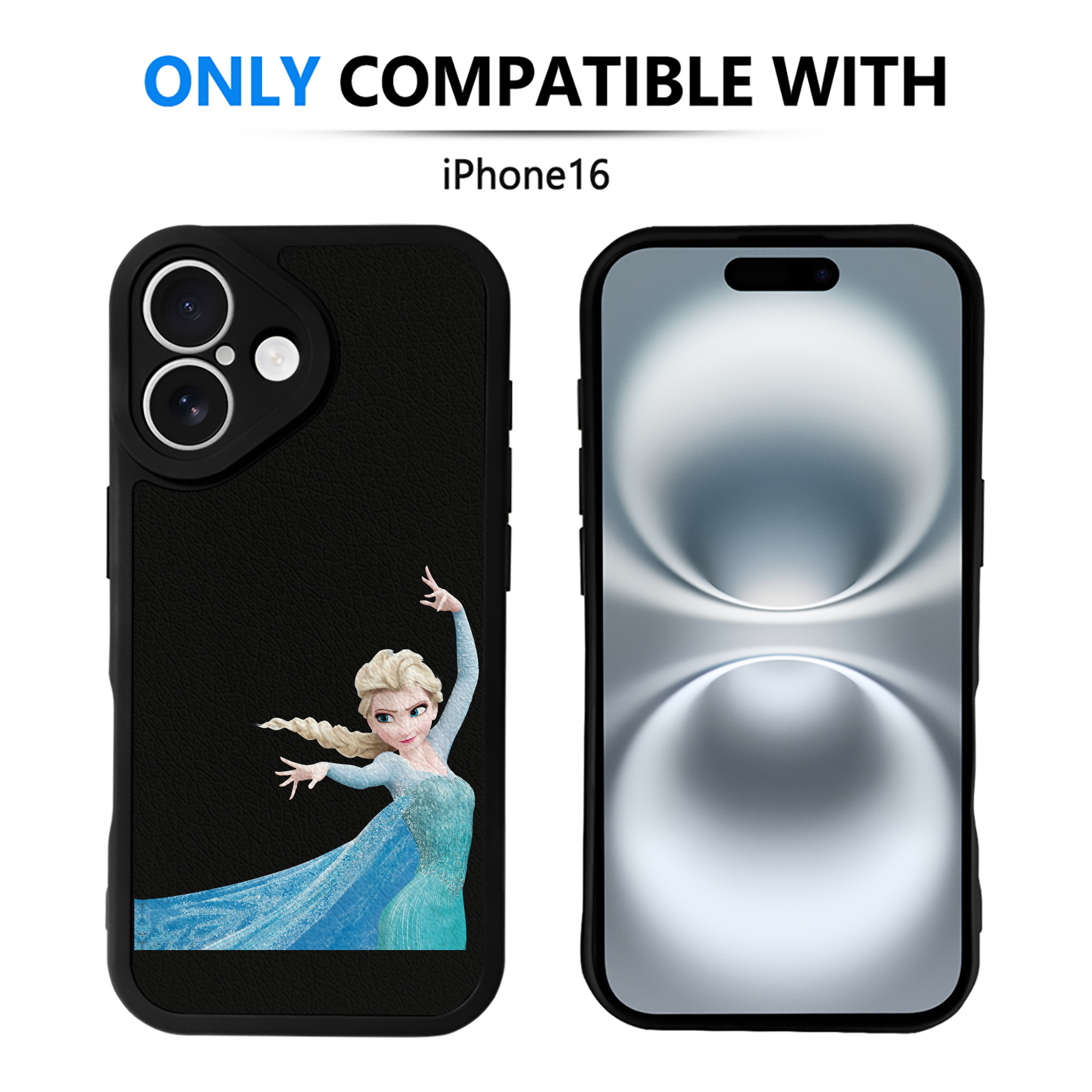 （画像用） アナと雪の女王 アンナ エルサ Frozen Anna Elsa 【iPhone 16シリーズ対応】シリコンスマホケース（レザー調） 材質：シリコン